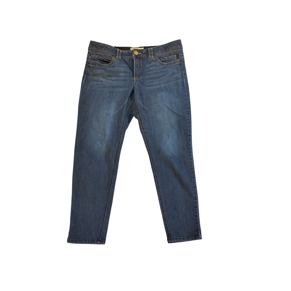 Democracy Ab Solution Blue Denim Jeans Size 14 Straight Leg Stretch B1304XXBX